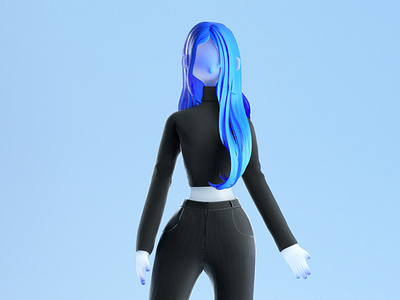 3D Girl 3d blue branding c4d character christine design girl