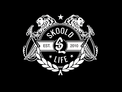Skoold Life brand hiphop icon lion logo rap seal