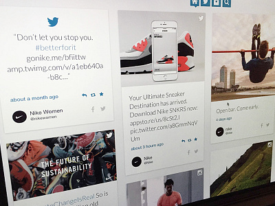 Classicv2 design display grid interface layout nike post social media ui