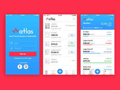 Atlas App app checkout mobile pay payment payments progress bar sign up ui ux
