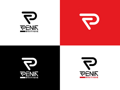 Renik Boutique arrow boutique logo logotype monogram red