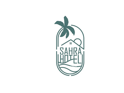 Hotel Sahra Logo caspian gable roof graphic design hotel illustration iran logo palm