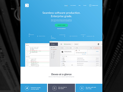 Deveo Redesign (wip) blue enterprise flat presentation website