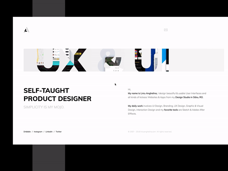 Simple Landing Portfolio Page - #weeklycreatives creative landing page liviu anghelina portfolio page presentation simple website weekly designs weeklycreatives