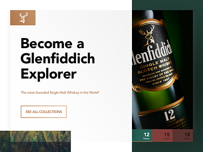 Glenfiddich Concept Landing Page - #weeklycreatives daily ui glamor landing page presentation stylish website weekly designs weeklycreatives whiskey