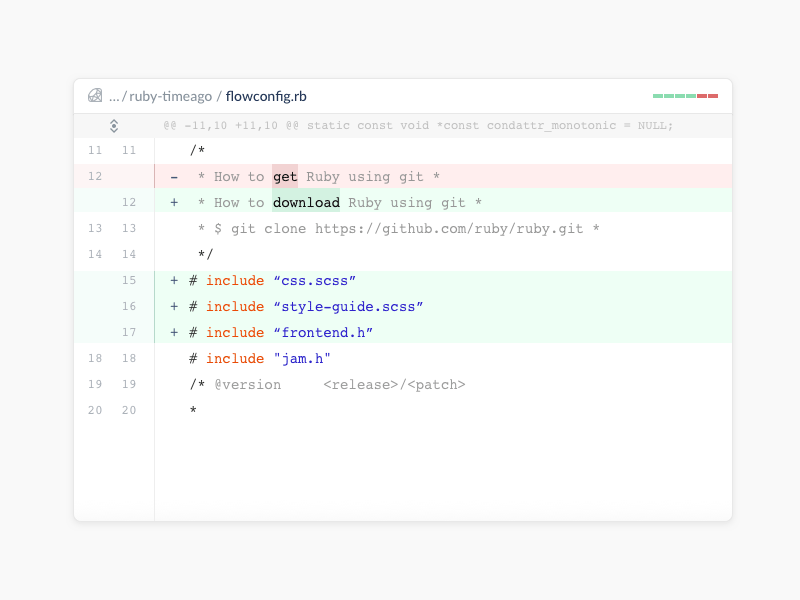 Code Diff Multi-Line Comment code comment code diff code highlighting diff line comment git code git comment multi line comment