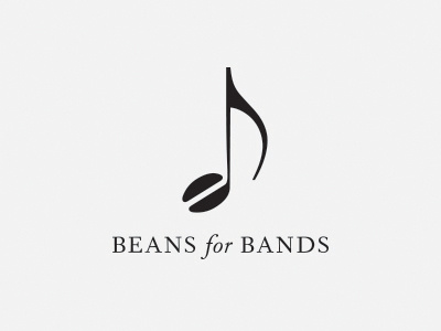 Beans For Bands Logo bean coffee identity logo mark music note symbol