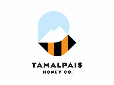 Tamalpais Honey Co. Logo bee coast honey icon identity logo marin mark mountain peak symbol wing