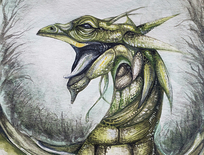 Creature Concepts art concept conceptart creature dragon fantasy fineart gouache illustration watercolor