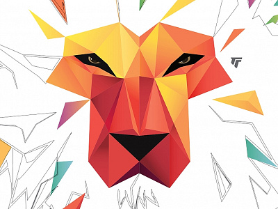 ORF 2013 colorfully futureform lion lowpoly poly reggae