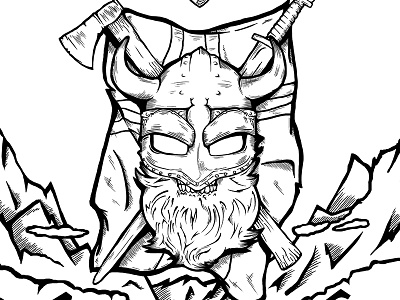 Viking anger axe beard futureform illustration illustrator inspiration norway sword viking wip