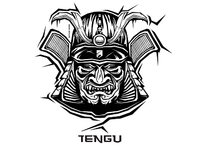 Samurai Tengu aggressive creative futureform helmet japan mask samurai tee tengu tshirt vector