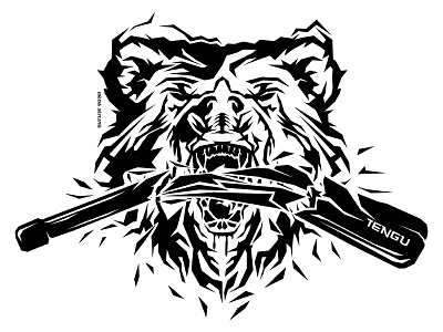 Bear Tengu aggressive bear clubbell creative futureform tee tengu tshirt vector