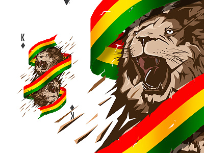 Reggae Lion King creative futureform illustration king lion playingcards reggae spaceballs tshirt tshirtdesign vector
