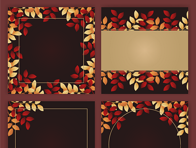 Set of abstract autumn backgrounds for social media autumn graphic design post social social media