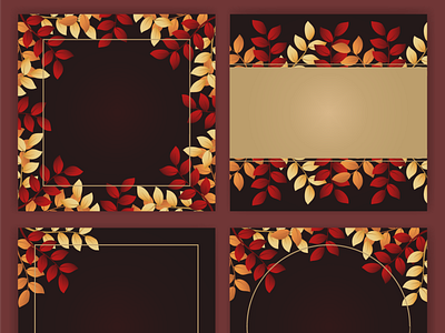 Set of abstract autumn backgrounds for social media