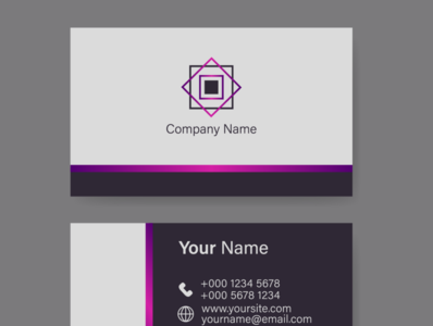 Business card in gray and purple gradient by ArtBit on Dribbble