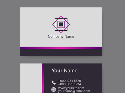 Business card in gray and purple gradient