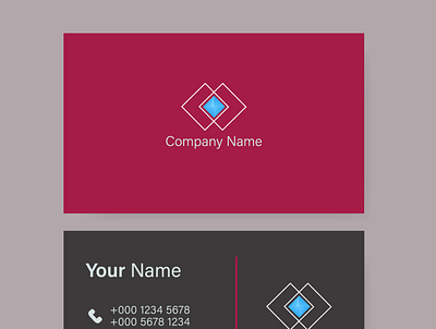 Pink and blue business card template bussines card design graphic design gray red