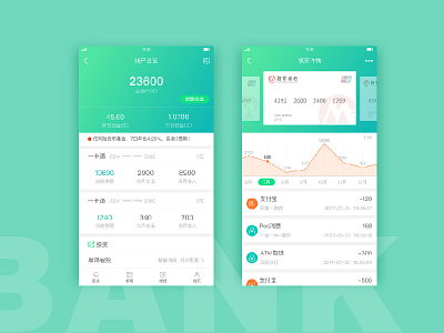 Bank app interface design ui