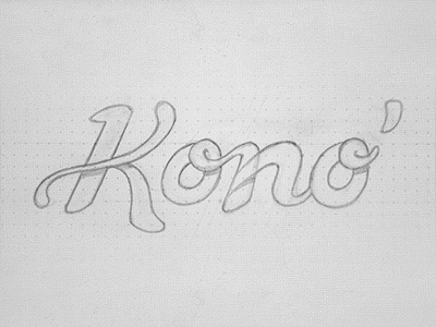 Kono sketch hand lettering initial logo sketch typography