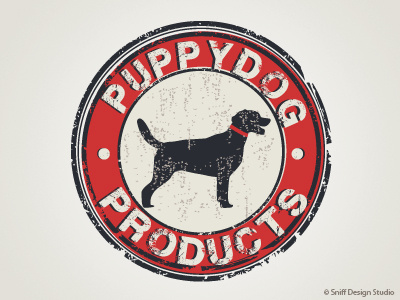 Pet Business Logo Design for Puppydog Products 1940s 1950s american classic dog dog graphic dog logo pet pet business branding pet logo pet service retro vintage