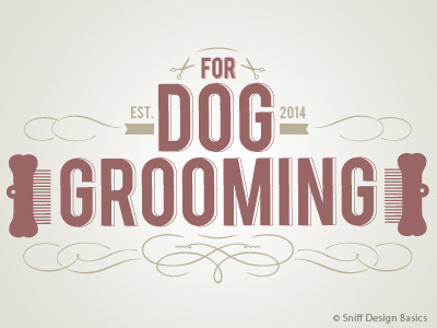 Retro Dog Grooming Logo Design cat dog dog centric logo dog grooming pet branding pet logo pet service logo ready made pet logo spot metallic two color vintage style