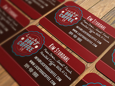 Business Card Pet Design For Lucky Dog Coffee Co.