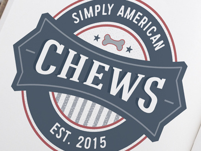 Pet Business Logo Design For Simply American Chews american badge bone canine dog chew dogs pet brand pet food pets retro usa vintage
