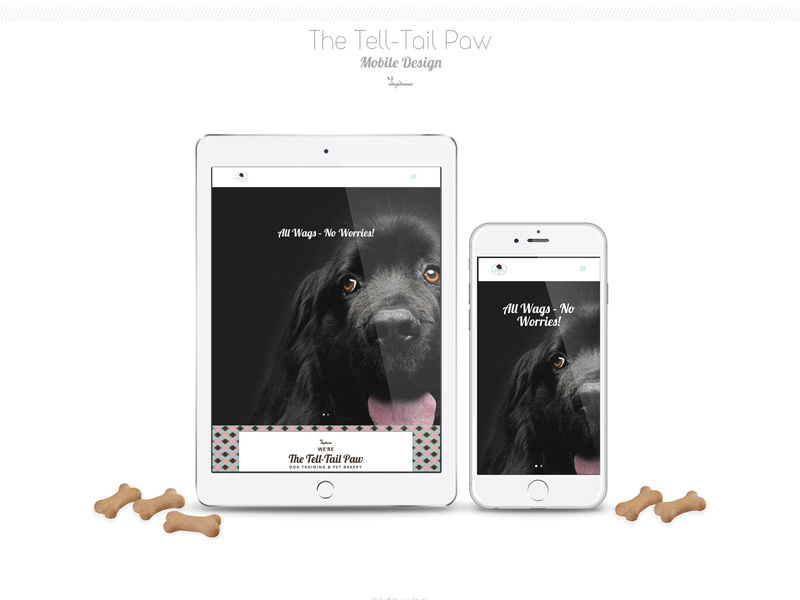 The Tell Tail Paw Pet Business Site Design - Part 2 pets dogs paw responsive design pet training logo design dog training pet bakery canine