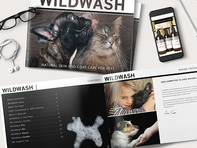Print & Digital Marketing Document for WildWash Co. - UK branding canine dog pet boutique pet business pet design pet logo design