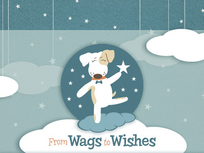 Custom Site Header Design - From Wags To Wishes canine logo dreamy pet business branding design pet design pet illustration pet industry logo pet logo pet web design puppy logo design wags wish