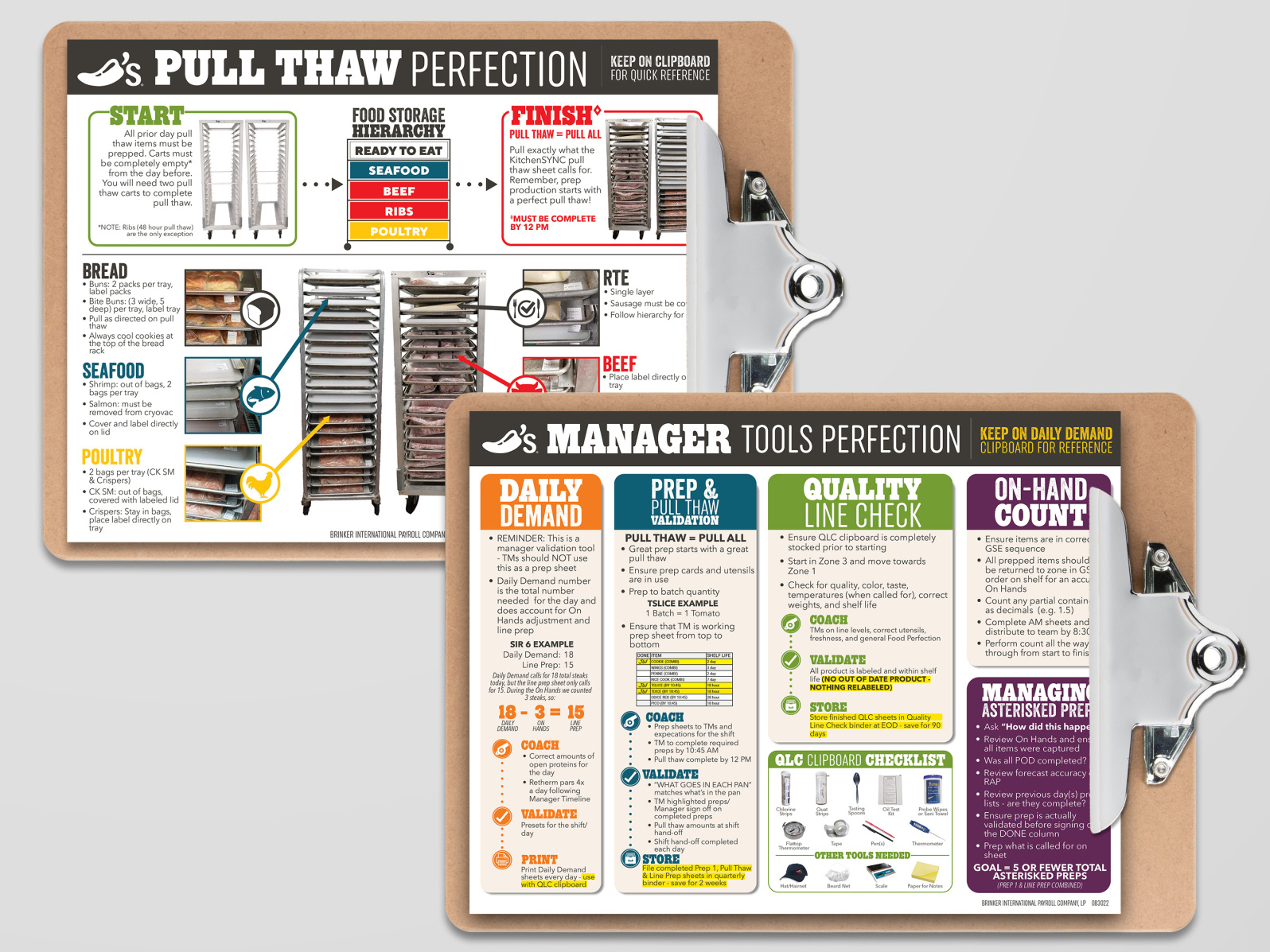 Clipboard Job Aids for Back of House by Melissa on Dribbble