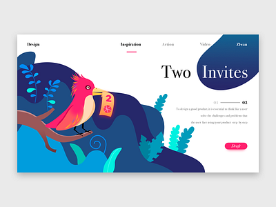 two Invites illustration invite invites