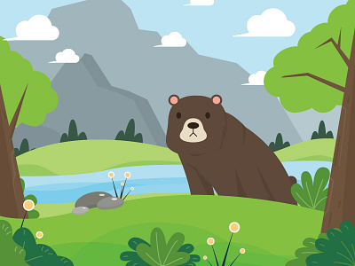 Bear illustration bear hill illustration