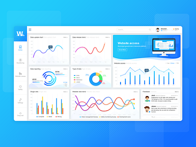 Intensive system background management page backstage blue manangement system