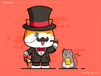 Detective illustration cat cute design detective illustration