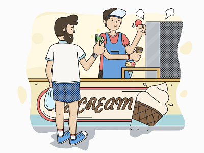 Icecream illustration design icecream illustration