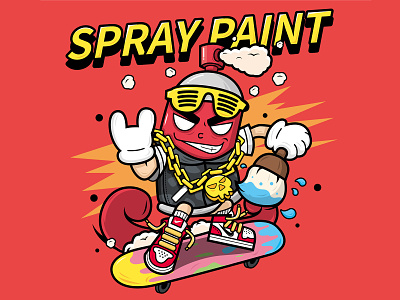 SPARY PAINT illustration illustration paint red