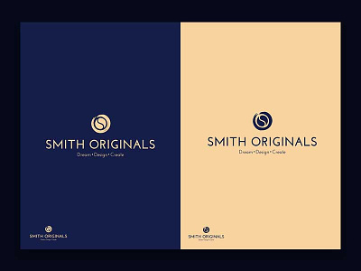 Smith Originals blue brush design gold logo texture