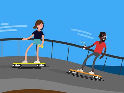 Characters characters illustration skateboarding vectors