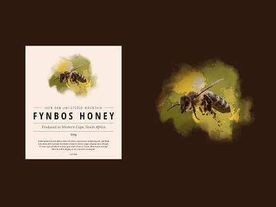 Fynbos honey label packaging typogaphy