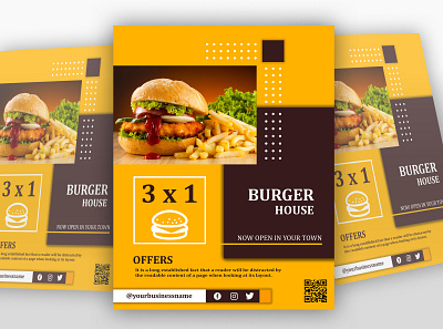 Burger Flyer Template flyer flyer design flyer template graphic design