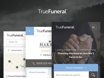 TrueFuneral design strategy ui user experience ux web design website
