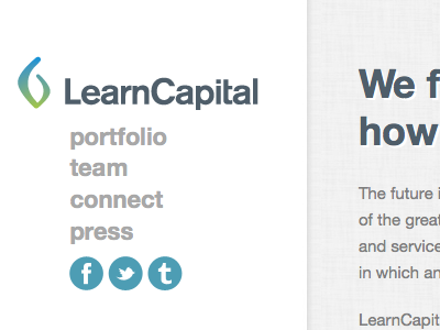 Learn Capital home page education learn capital logo minimal minimalist symbol texture typography web design