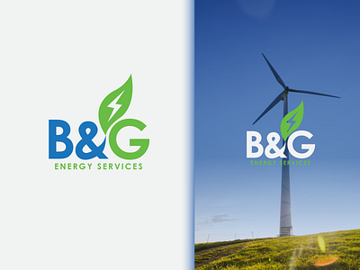 Energy Service Logo blue energy service green logo logo concept logo design unique design