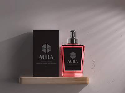 Aura Perfume Design branding dark design graphic design moderndesign newdesign package packagedesign perfume perfumepackaging