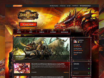 Stormthrone Web Desgin game html mmorpg ui ux website