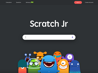 Scratch Jr Search design illustration art scratch search ui vector w logo web website