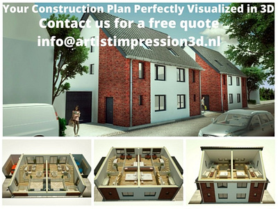 3D Render Full Overview Of House Exterior & Interior